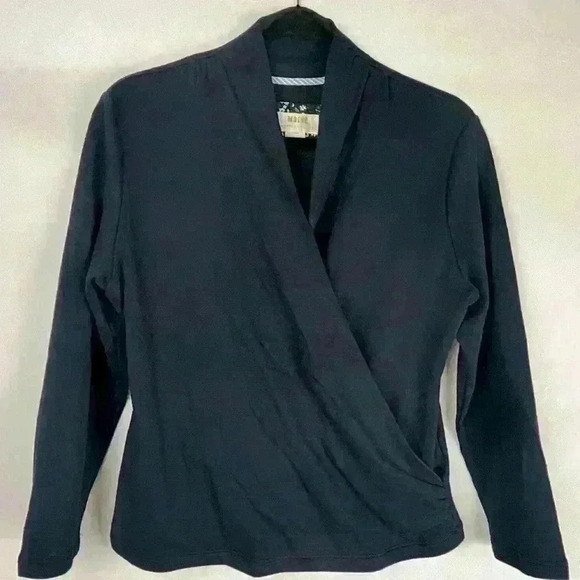 Mauve Draped Long Sleeve Open Front Top - Picture 1 of 6